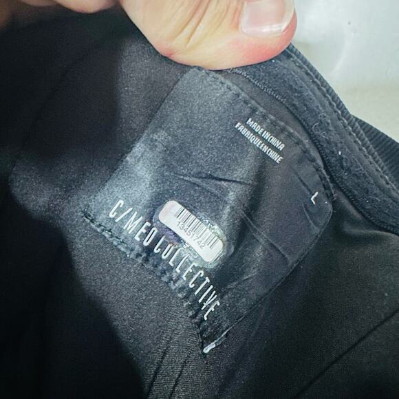 C/MEO COLLECTIVE Black Strapless Ribbed Side Slit Midi Dress Size Large - Picture 7 of 11